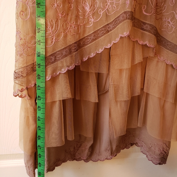 Taupe and Pink Age of Love dress by Nataya sz S - Picture 3 of 8